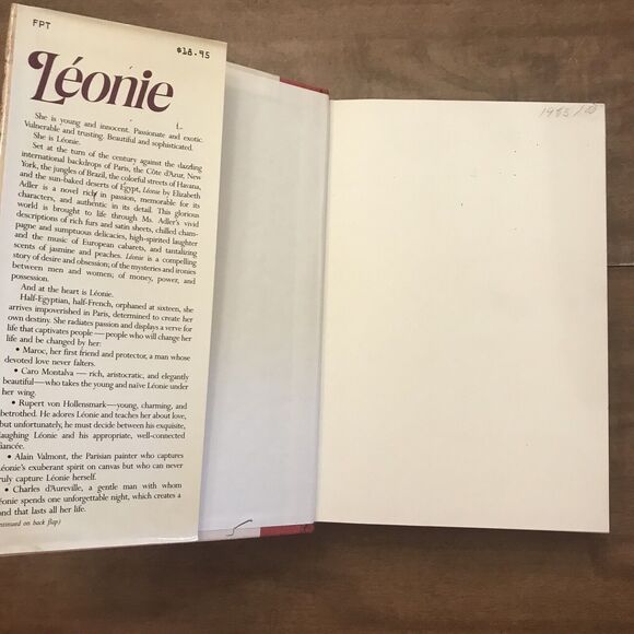 Leonie by Elizabeth A. Adler (1985, HC) - GOOD - Picture 2 of 8